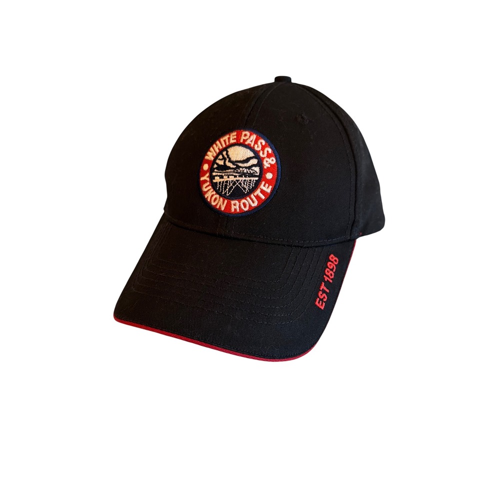 White Pass & Yukon Route Baseball Cap Black Red Skagway Alaska Train  Hat